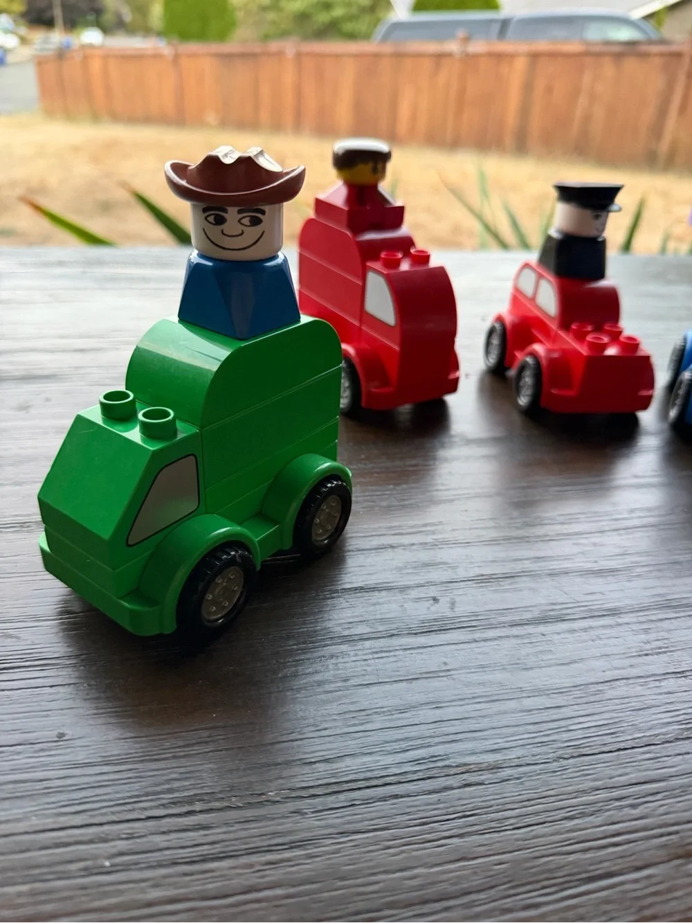 Lego duplo Pull-Back Toy Cars with Mini Figures - Green, Red, Blue, Red
